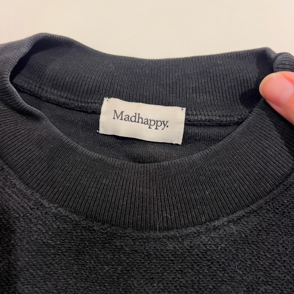 Madhappy Black Long Sleeve Crewneck Sweatshirt Pullover‎ Cozy Loungewear